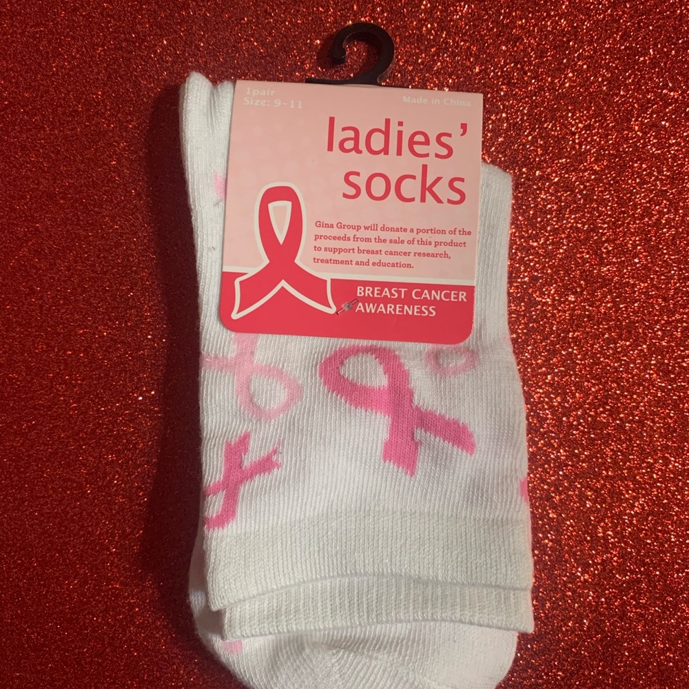 Pink Ribbon Awareness Socks